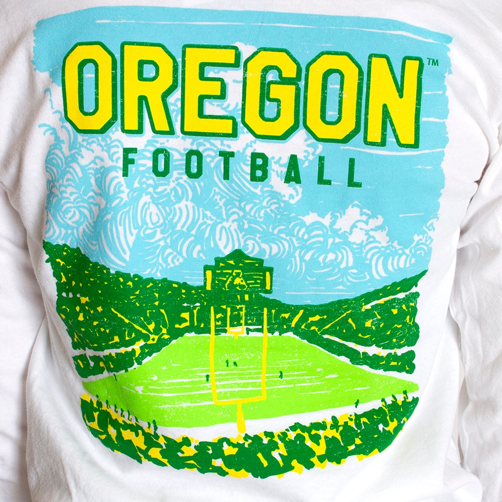 Arched Oregon, Summit, Football, Autzen Stadium, Long Sleeve, T-Shirt